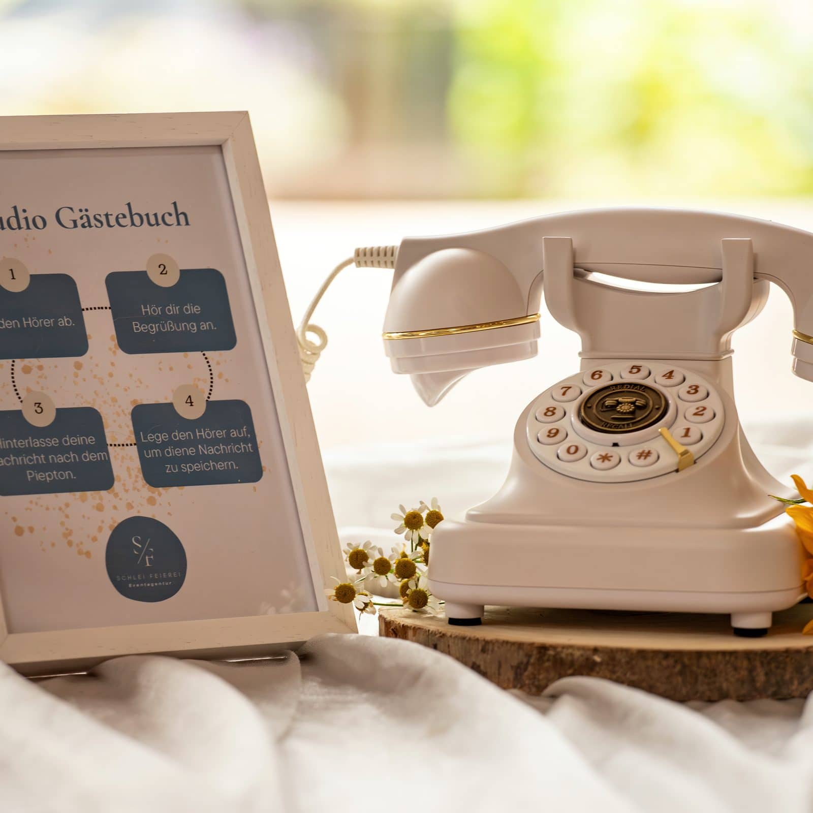 Audio-Gästebuch mit Vintage-Telefon
